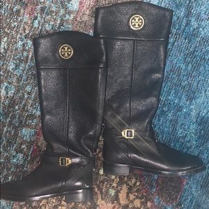 Tory Burch black leather riding boots